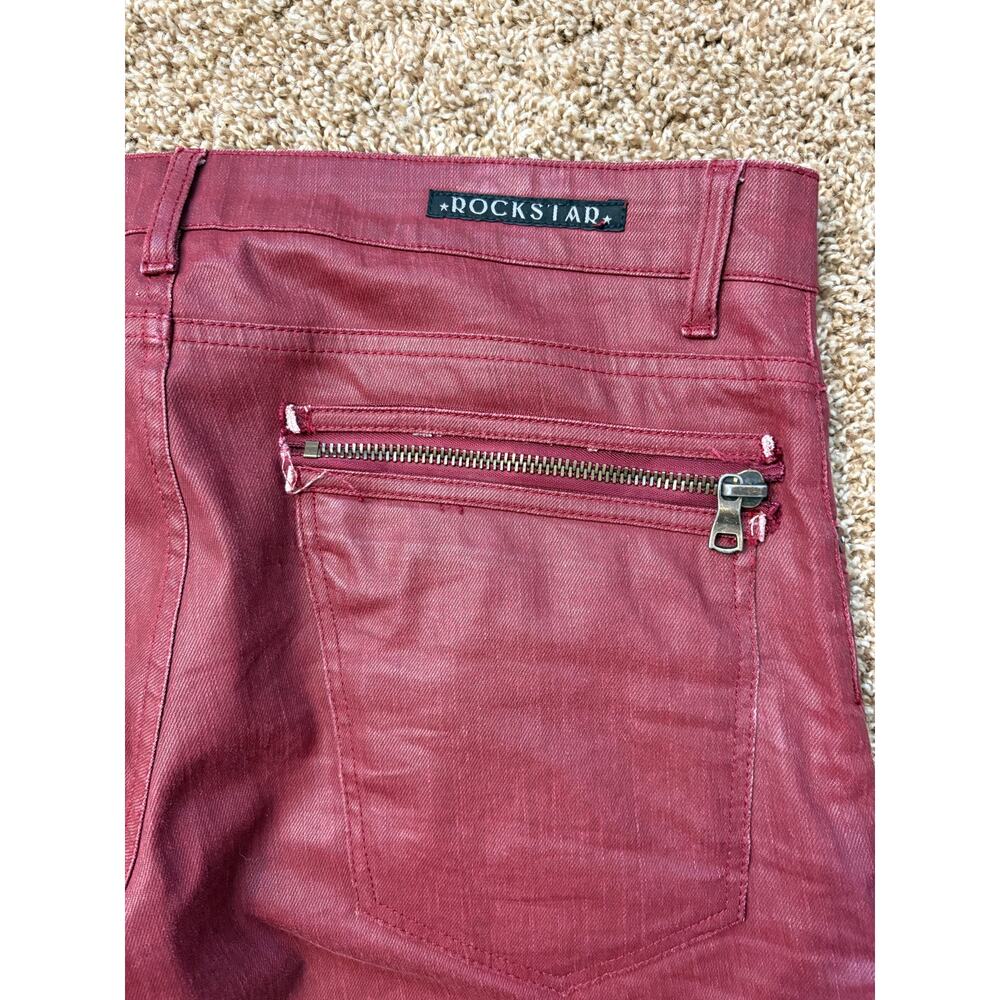 Rockstar Original Coated Motor Biker Red Pants Mens Size 34